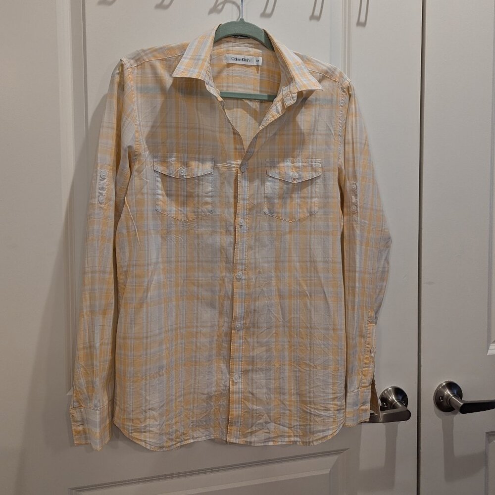 Calvin Klein Orange Button Down SZ S